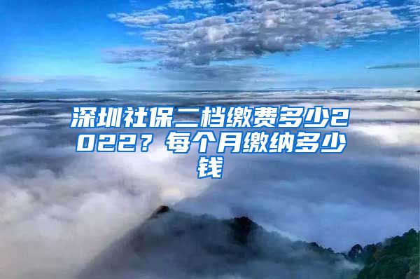 深圳社保二档缴费多少2022？每个月缴纳多少钱