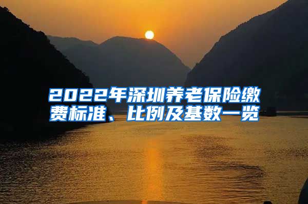 2022年深圳养老保险缴费标准、比例及基数一览