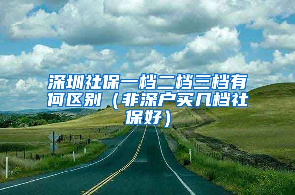 深圳社保一档二档三档有何区别（非深户买几档社保好）