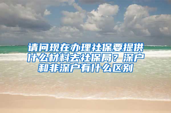 请问现在办理社保要提供什么材料去社保局？深户和非深户有什么区别