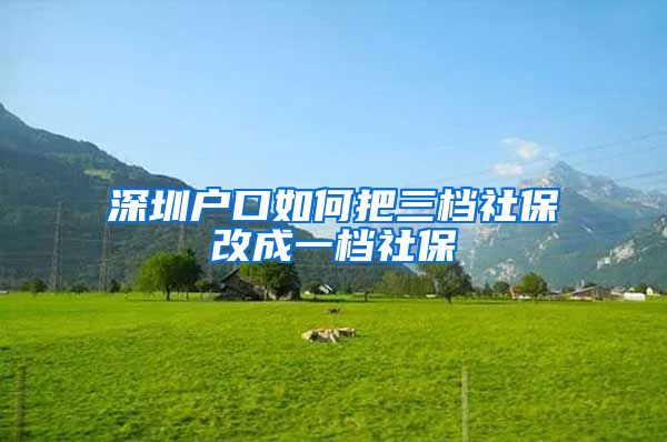 深圳户口如何把三档社保改成一档社保