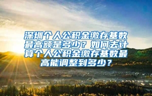 深圳个人公积金缴存基数最高额是多少？如何去计算个人公积金缴存基数最高能调整到多少？