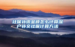 社保补缴金额怎么计算深户补交社保计算方法