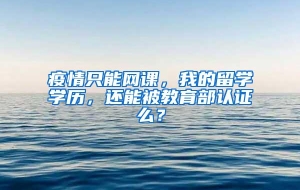 疫情只能网课，我的留学学历，还能被教育部认证么？