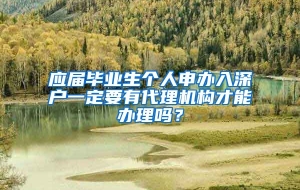 应届毕业生个人申办入深户一定要有代理机构才能办理吗？