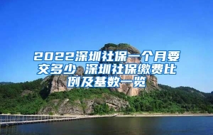 2022深圳社保一个月要交多少 深圳社保缴费比例及基数一览