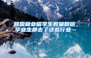 回国就业留学生数量翻倍，毕业生都去了这些行业……