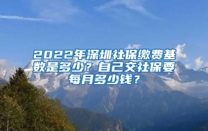 2022年深圳社保缴费基数是多少？自己交社保要每月多少钱？