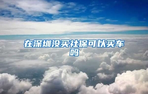 在深圳没买社保可以买车吗