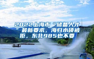 2022上海市“储备人才”最新要求，海归水硕被拒，东北985也不要