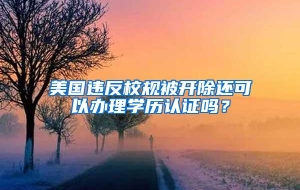 美国违反校规被开除还可以办理学历认证吗？