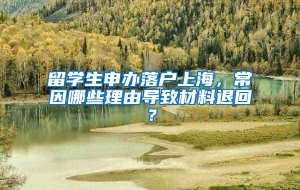 留学生申办落户上海，常因哪些理由导致材料退回？