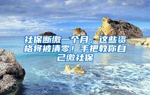 社保断缴一个月，这些资格将被清零！手把教你自己缴社保