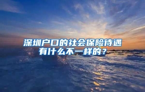 深圳户口的社会保险待遇有什么不一样的？