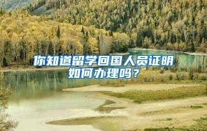 你知道留学回国人员证明如何办理吗？