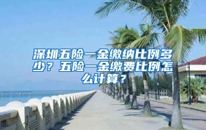 深圳五险一金缴纳比例多少？五险一金缴费比例怎么计算？