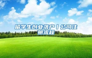 留学生创业落户丨公司注册流程