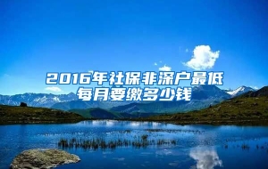 2016年社保非深户最低每月要缴多少钱